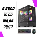 PC Gamer AMD Ryzen 5 5500 RTX 5060 8G + ESG M2 Flash + NOVA CP68