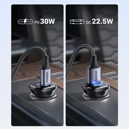 UGREEN CHARGEUR 30W AUTO 2 Ports PD (25845)