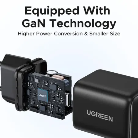 UGREEN CHARGEUR RAPIDE 30W USB-C GaN Noir (65007)