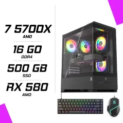 PC Gamer AMD Ryzen 7 5700X RX 580 8GB + ESG M2 Flash + NOVA CP68