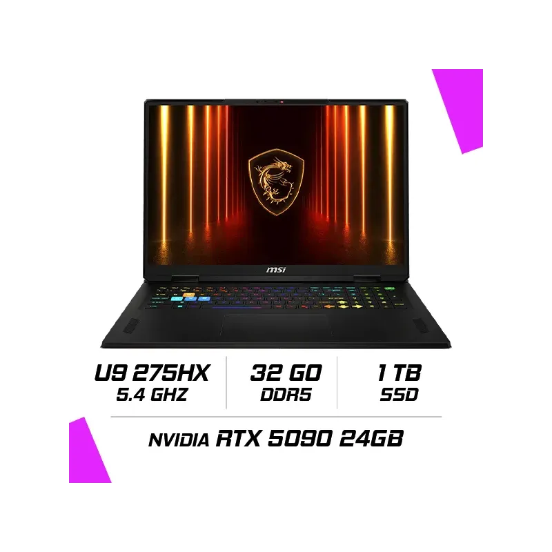 MSI VECTOR 18 HX AI A2XWJG-1011MA Intel Ultra 9 275HX/32GB DDR5/1TB SSD/RTX 5090 24GB/18" 240Hz QHD+/Win11 MSI VECTOR 18 HX AI A2XWJG-1011MA Intel Ultra 9 275HX/32GB DDR5/1TB SSD/RTX 5090 24GB/18" 240Hz QHD+/Win11