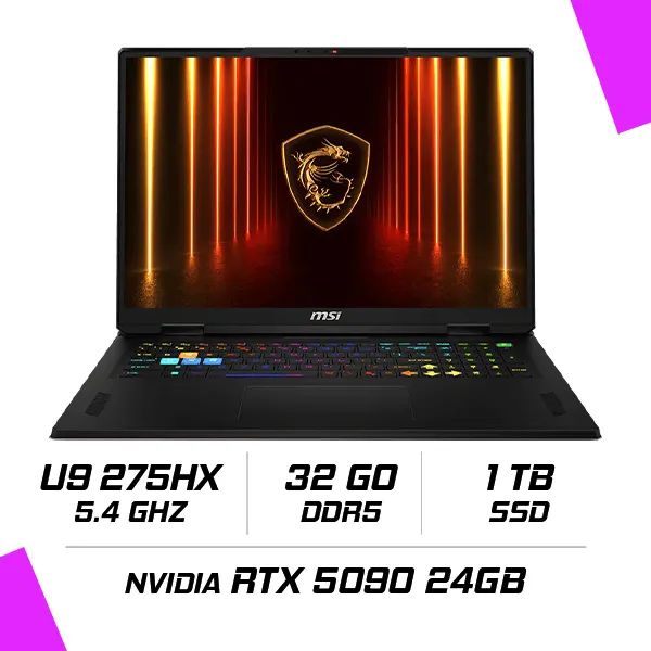 MSI VECTOR 18 HX AI A2XWJG-1011MA Intel Ultra 9 275HX/32GB DDR5/1TB SSD/RTX 5090 24GB/18" 240Hz QHD+/Win11