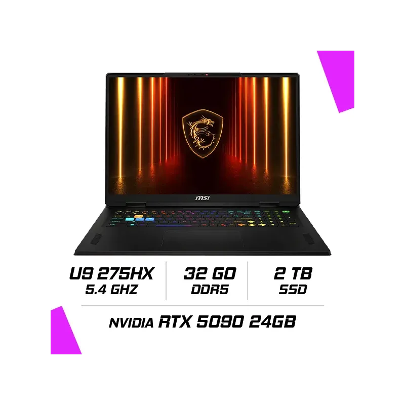 MSI VECTOR 18 HX AI A2XWJG-1010MA Intel Ultra 9 275HX/32GB DDR5/2TB SSD/RTX 5090 24GB/18" 240Hz QHD+/Win11 MSI VECTOR 18 HX AI A2XWJG-1010MA Intel Ultra 9 275HX/32GB DDR5/2TB SSD/RTX 5090 24GB/18" 240Hz QHD+/Win11