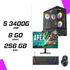 PC Gamer AMD Ryzen 5 3400G + HYBROK HP24IFL120 24 120Hz + ESG M2 Flash + NOVA CP68