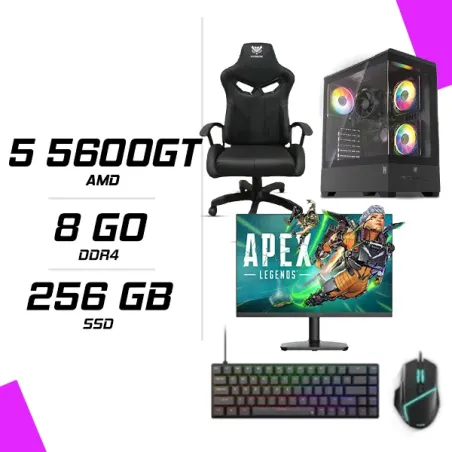 PC Gamer AMD Ryzen 5 5600GT + HYBROK HP24IFL120 24" 120Hz + ESG M2 Flash + NOVA CP68 + HYBROK FIGHTER