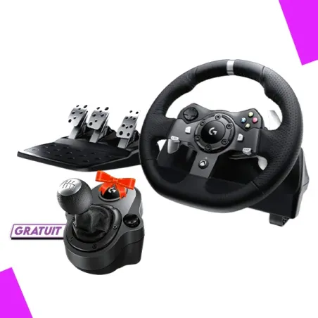 LOGITECH G920 DRIVING FORCE RACING WHEEL + LOGITECH G DRIVING FORCE SHIFTER (GRATUIT)