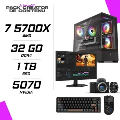 PC Gamer AMD Ryzen 7 5700X RTX 5070 12G + AOC Q27G40E 27 180Hz 2K + SONY ZV-E10 + OBJECTIF 16-50mm F3.5-5.6 OSS II