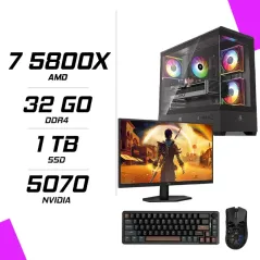 PC Gamer AMD Ryzen 7 5800X RTX 5070 12G + AOC Q27G42ZE 27 260Hz 2K + M4G G11 ULTRA + M4G GM68 V2