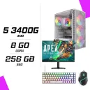 PC Gamer AMD Ryzen 5 3400G + HYBROK HP24IFL120 24" 120Hz + ESG M2 Flash + NOVA CP68