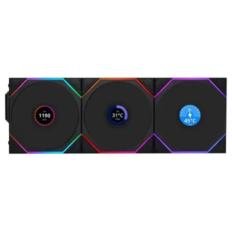 LIAN LI UNI FAN TL LCD WIRELESS 120 REVERSE BLADE Noir - PACK DE 3