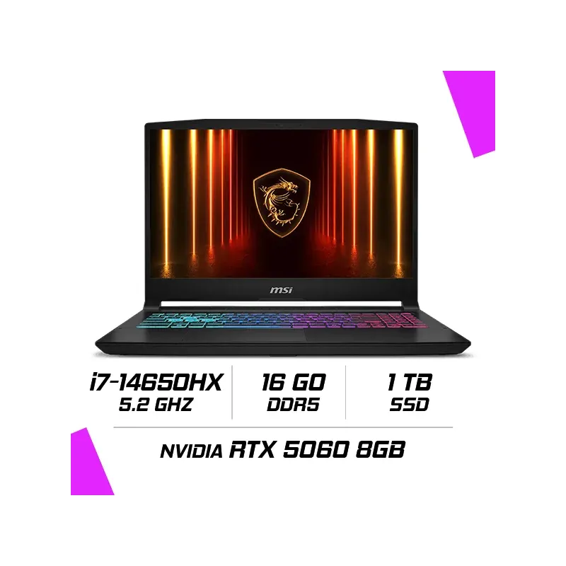 MSI KATANA 15 HX B14WFK-862MA Intel i7-14650HX/16GB DDR5/1TB SSD/RTX 5060 8GB/15.6″ 144Hz/Win11 MSI KATANA 15 HX B14WFK-862MA Intel i7-14650HX/16GB DDR5/1TB SSD/RTX 5060 8GB/15.6″ 144Hz/Win11