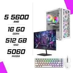 PC Gamer AMD Ryzen 5 5600 RTX 5060 8G + NOVA N24240 23.8" 240Hz + LOGITECH G102 + NOVA CP68