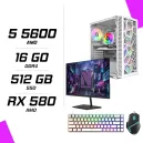 PC Gamer AMD Ryzen 5 5600 RX 580 8GB + NOVA N24240 23.8" 240Hz + ESG M2 Flash + NOVA CP68