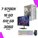 PC Gamer AMD Ryzen 7 5700X RTX 3050 6G + NOVA N24240 23.8" 240Hz + ESG M2 Flash + NOVA CP68