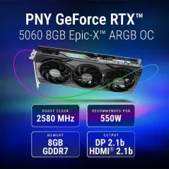PNY GeForce RTX 5060 8GB OC ARGB TRIPLE FAN
