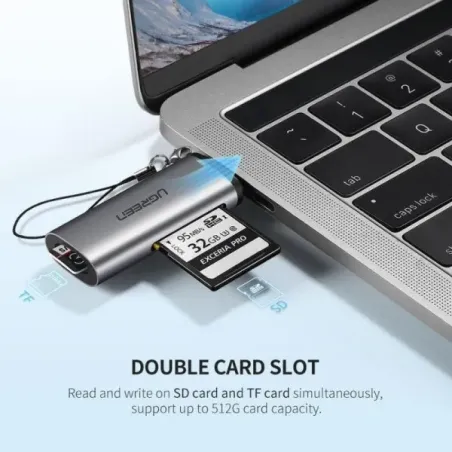 UGREEN LECTEUR CARTE MÉMOIRE USB-C 3.1 TF/SD (50704)