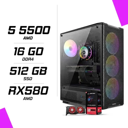 PC Gamer AMD Ryzen 5 5500 RX 580 8GB