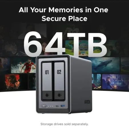 UGREEN NAS 2 BAIES 76TB DXP2800 (25369)