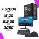 PC Gamer AMD Ryzen 7 5700X RTX 3050 6G + AOC 24B36X 23.8" 144Hz + NOVA CLUTCH + NOVA KB84 + TAPIS GRATUIT