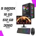 PC Gamer AMD Ryzen 5 5600X RTX 3060 12G + AOC 24G50F 23.8" 180Hz + LOGITECH G102 + NOVA KB84