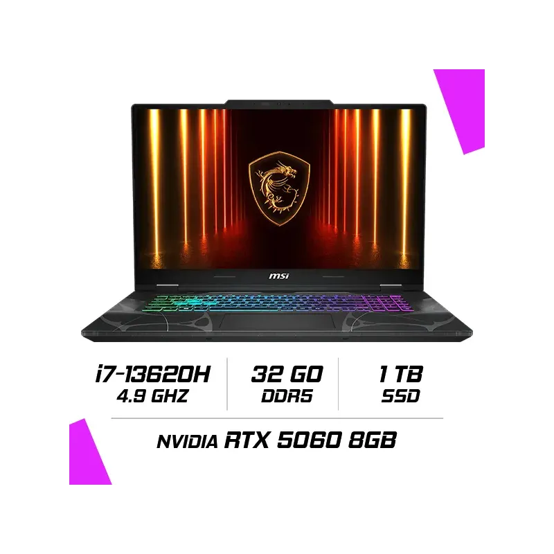 MSI CYBORG 17 B13WFKG-247XMA Intel i7-13620H/32GB DDR5/1TB SSD/RTX 5060 8GB/17.3" 144Hz/FreeDos MSI CYBORG 17 B13WFKG-247XMA Intel i7-13620H/32GB DDR5/1TB SSD/RTX 5060 8GB/17.3" 144Hz/FreeDos