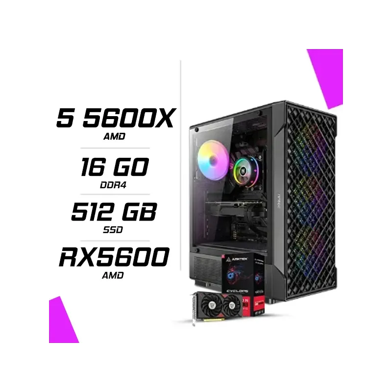 PC Gamer AMD Ryzen 5 5600X RX 5600 12GB PC Gamer AMD Ryzen 5 5600X RX 5600 12GB