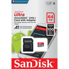 SanDisk Ultra Android microSDXC 64 Go + Adaptateur SD