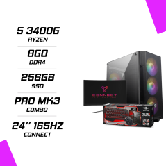 PC Gamer Ryzen 5 3400G + Ecran 24" 165Hz + Combo Pro-mk3