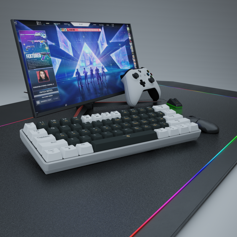 STEP-ONE Mechanical Keyboard (Grey-White) - Next Level PC Maroc