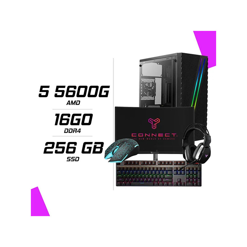 PC Gamer Ryzen 5 5600G + Ecran 24″ 180Hz+ combo Rapoo