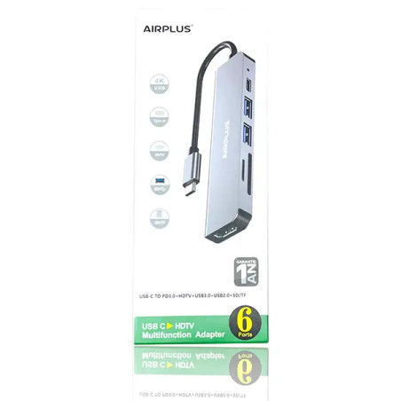 AIRPLUS USB-C HUB 6 IN 1