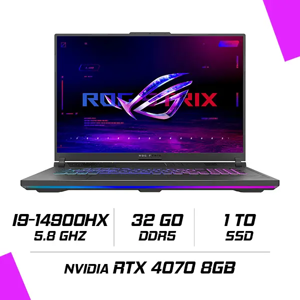 ASUS ROG STRIX G18 – G814 (2024) (i9-14900HX/32GB DDR5/1TB SSD/RTX 4070/18″ QHD+ 240 Hz) G814JIR-N6007W