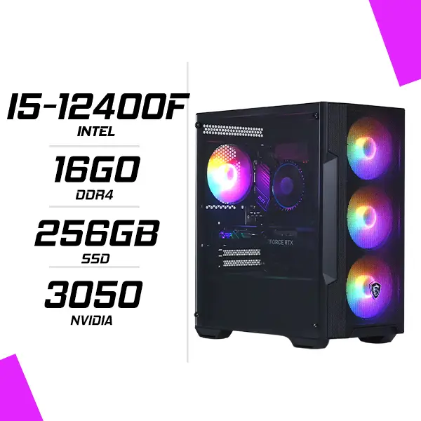 PC Gamer Intel i5-12400F RTX 3050