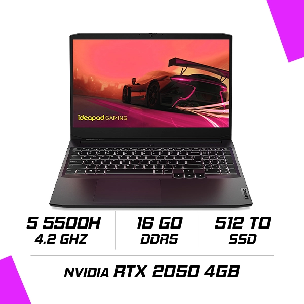 Lenovo Ideapad Gaming 3 (AMD Ryzen 5 5500H/16GB DDR4/512GB SSD/RTX 2050/15.6″ FHD 165Hz)