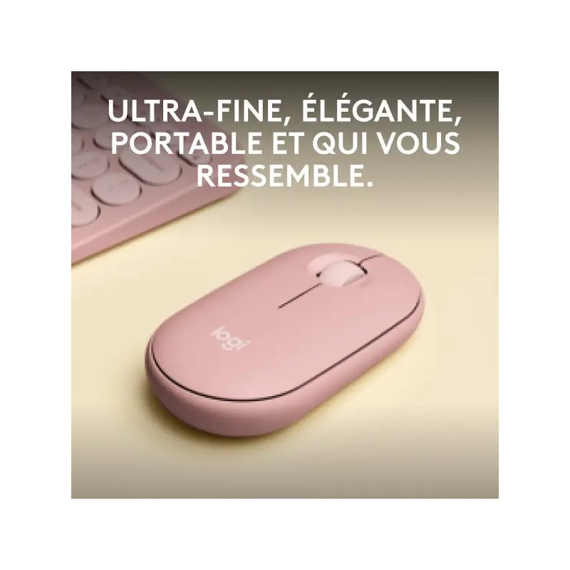 Pibble M LOGITECH PEBBLE M350 Rose - souris