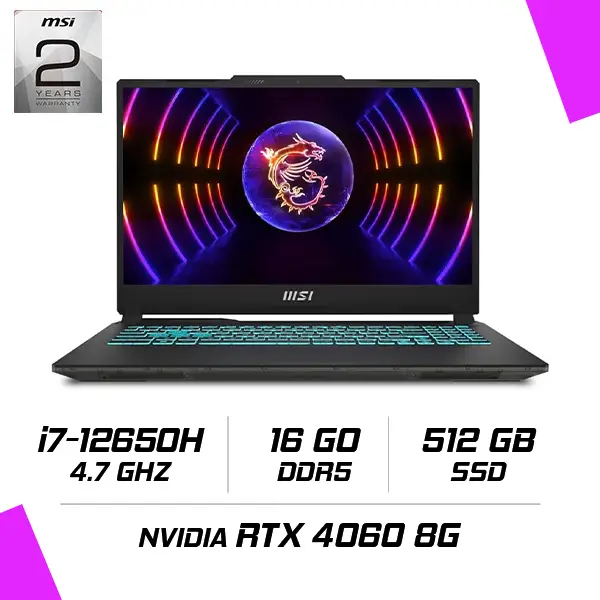 MSI Cyborg 15 A12VF-1281XMA (i7-12650H/16GB/512GB SSD/RTX 4060 8GB/15.6" 144Hz)