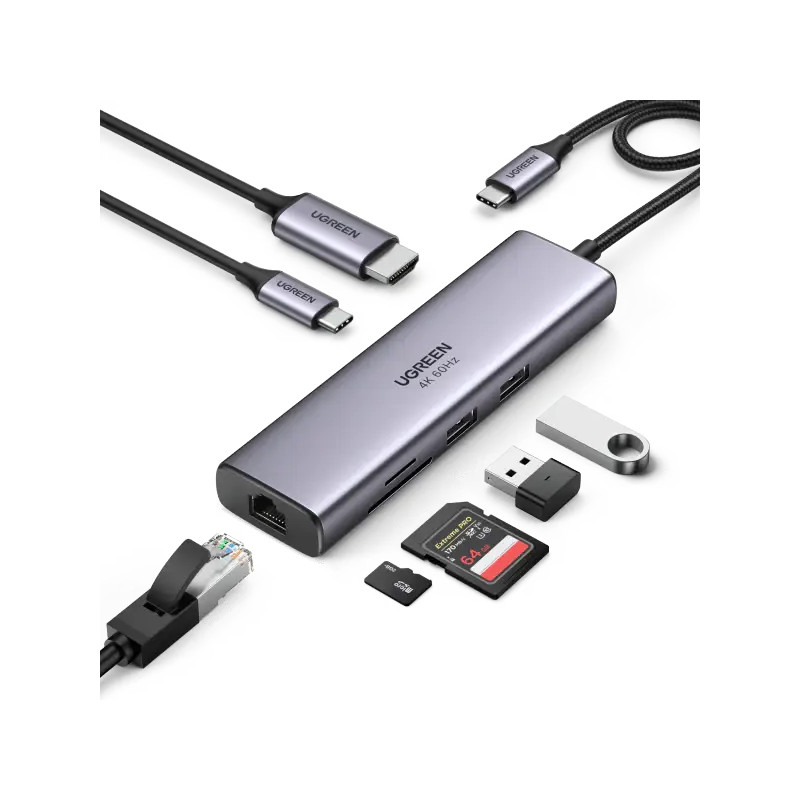 Ugreen Station d'accueil USB-C 7 en 1 (HDMI 4K) (90568)