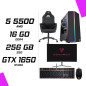 PC Gamer AMD Ryzen 5 5500 GTX 1650 TWIN + Ecran 24″ + Combo + Hybrok Fighter