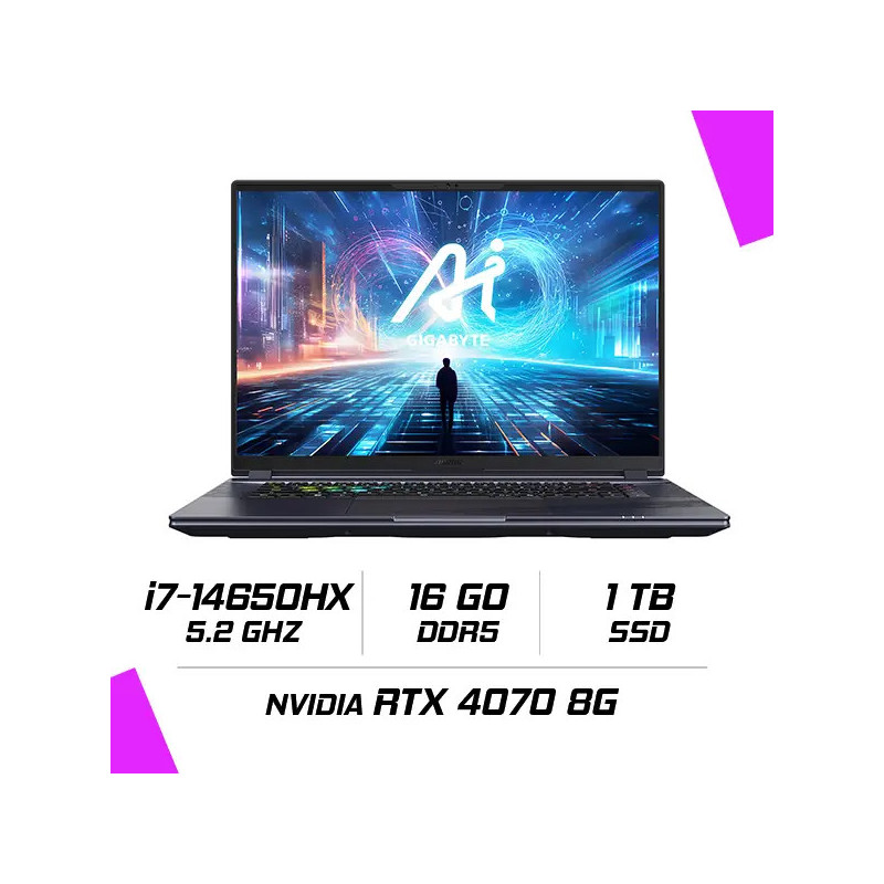 AORUS 16X ASG-53FRC54SH i7-14650HX/16GB DDR5/1TB SSD/RTX 4070 8GB/16″ 165Hz/Windows 11