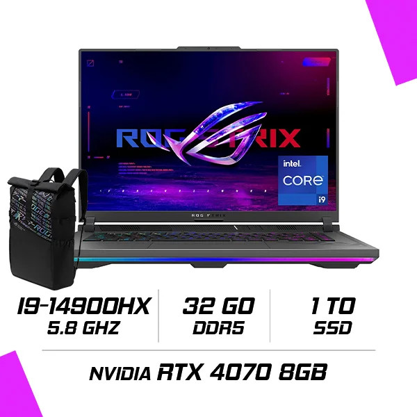 ASUS ROG STRIX G16 – G614 (2024) (i9-14900HX/32GB DDR5/1TB SSD/RTX 4070/16″ QHD+ 240 Hz) G614JI-N4007W