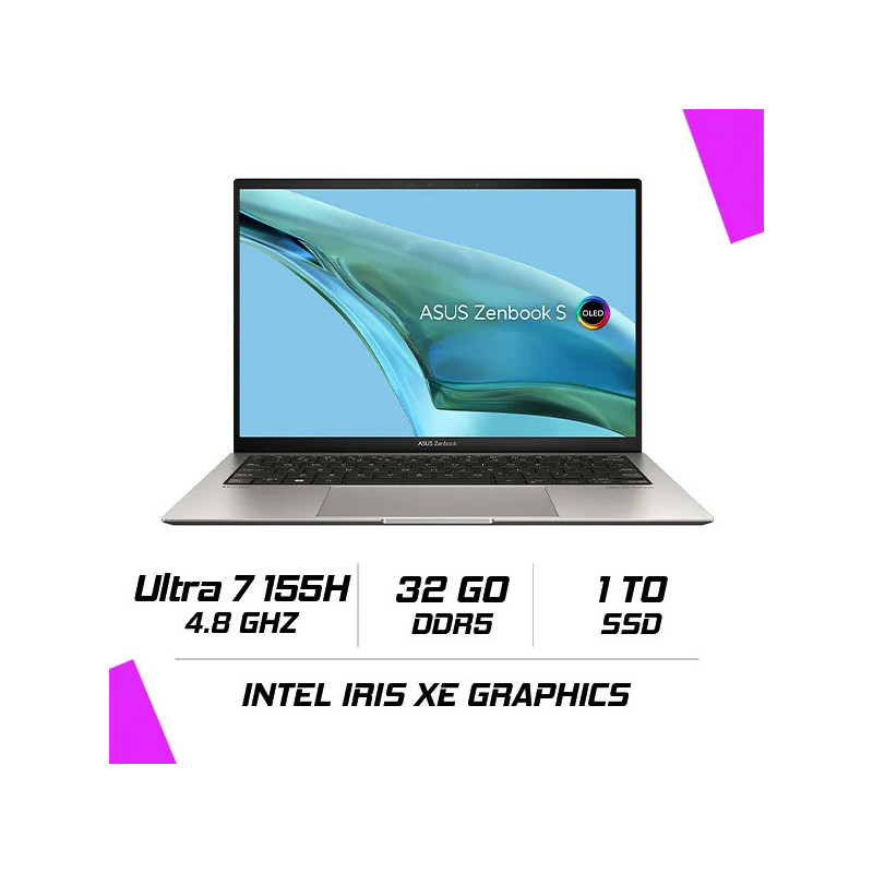 ASUS Zenbook S 13 OLED – UX5304MA (Intel Ultra 7 155H/32Go/1To SSD/13.3″/3K/OLED/60Hz) BASALT GREY