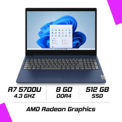 Lenovo IdeaPad 3 15ALC6 Ryzen 7 5700U/8GB DDR4/512GB SSD/15.6"/FreeDOS/ABYSS BLUE - 82KU00GYFE