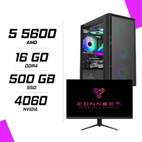 PC Gamer AMD Ryzen 5 5600 RTX 4060 8G + Ecran 23.8″ IPS 180Hz