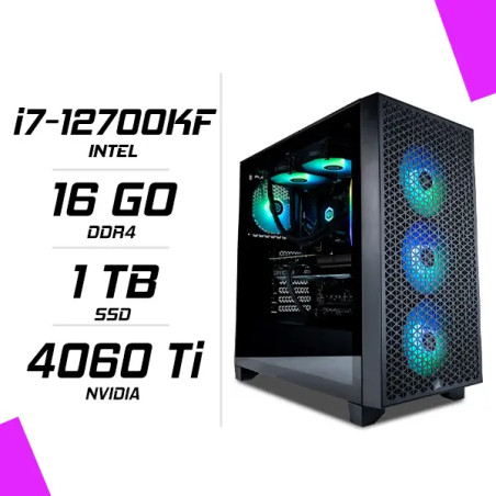 PC Gamer Intel i7-12700KF RTX 4060 Ti 8G