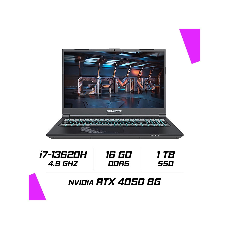 Gigabyte G5 MF5-H2ES354KD Intel i7-13620H/16GB DDR5/1TB SSD/RTX 4050 6GB/15,6″ 144Hz/FreeDOS