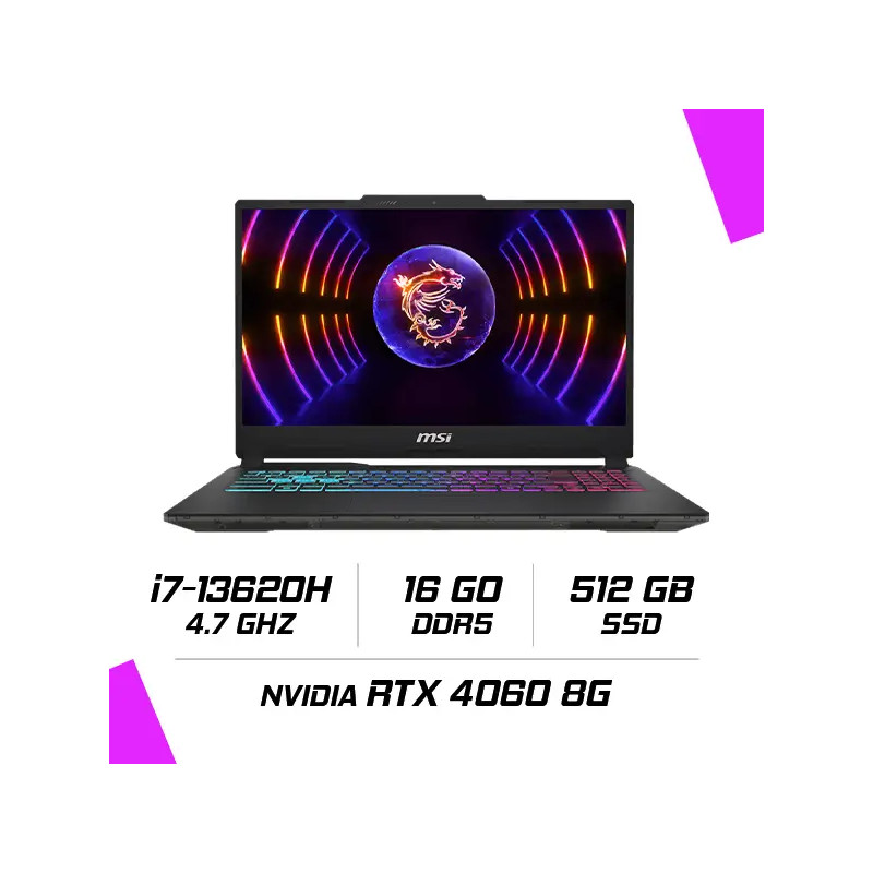 MSI Cyborg 15 A13VF-1473XMA Intel i7-13620H/16GB DDR5/512GB SSD/RTX 4060 8GB/15.6″ 144Hz/FreeDOS