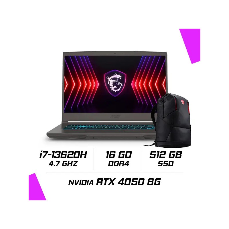 MSI Thin 15 B13VE-2474MA Intel i7-13620H/16GB DDR4/512GB SSD/RTX 4050 6GB/15.6″ 144Hz/Win11