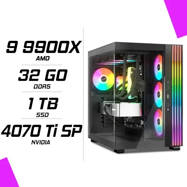 PC Gamer AMD Ryzen 9 9900X RTX 4070 Ti SUPER 16GB