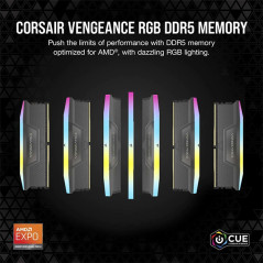 Corsair Vengeance RGB 64GB (4x16GB) DDR5 5600MHz CL36 - CMH64GX5M4B5600Z36 - RAM DIMM