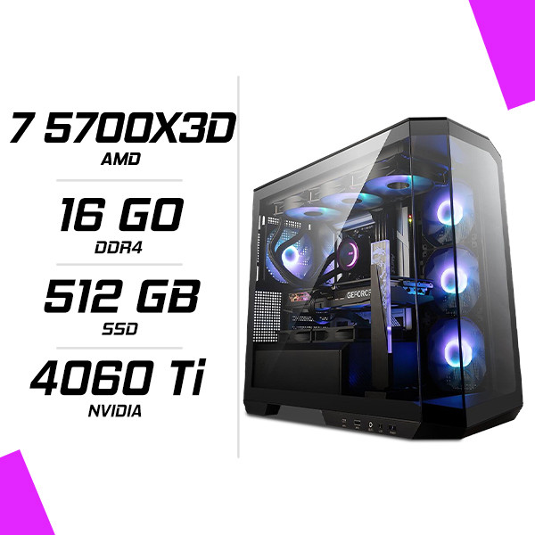 PC Gamer AMD Ryzen 7 5700X3D RTX 4060 Ti 8GB